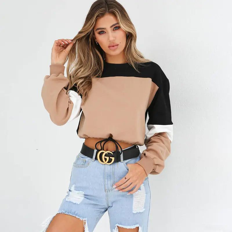 Brown & Black Cropped Shirt