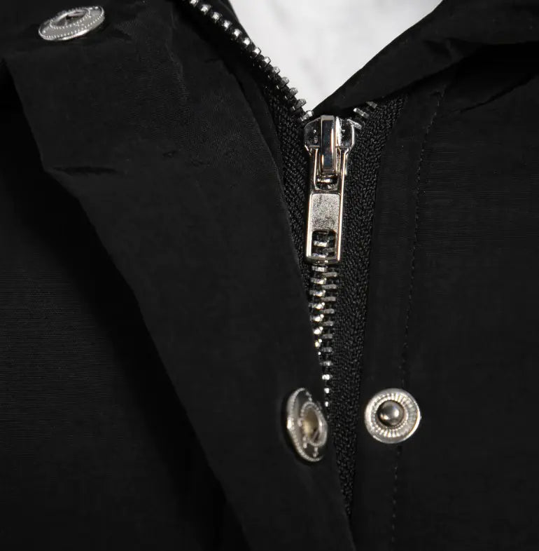 Women's Black Hooded Cotton Coat