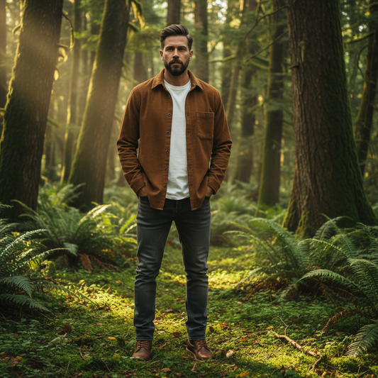 Men's Loose Corduroy Shirt