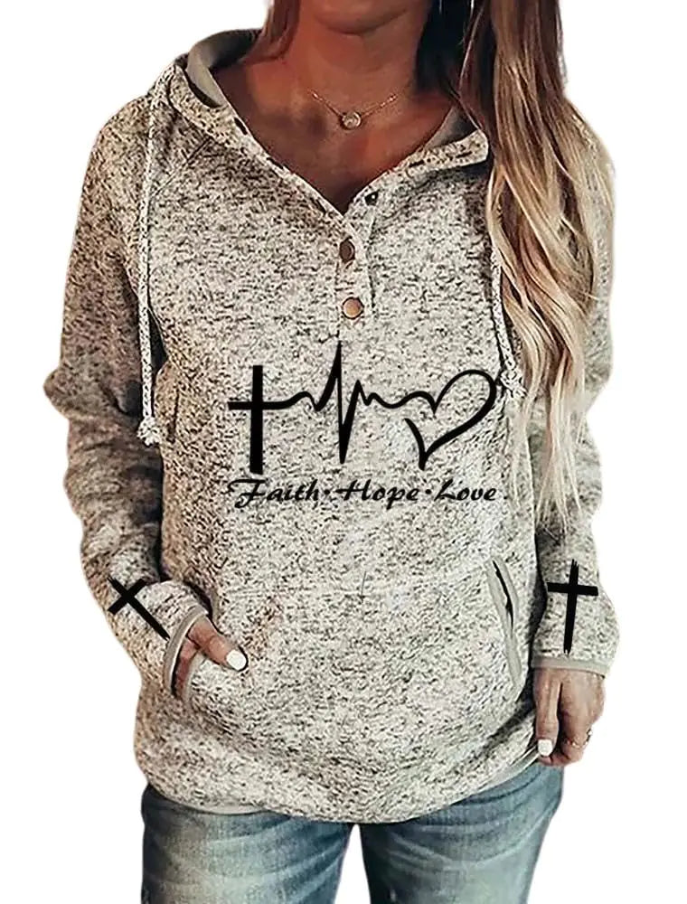 Faith, Hope, Love, Fleece Hoodie