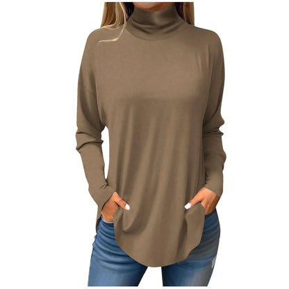 Espresso Curve Mock Neck Top