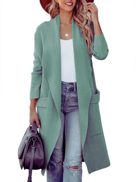 Open Front Dropped Shoulder Outerwear