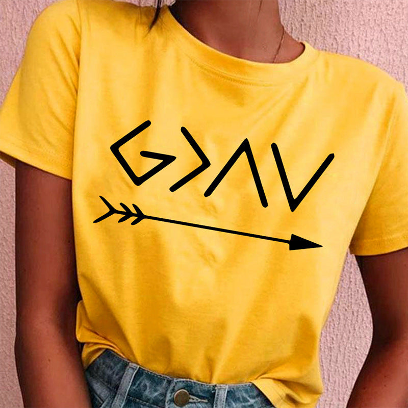 Women's Short Sleeve Letter T-Shirtssssssss