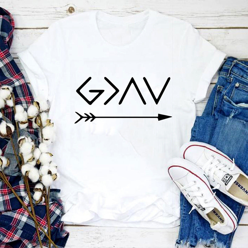 Women's Short Sleeve Letter T-Shirtssssssss