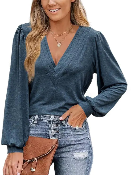 Timeless V-Neck Long Sleeve Blouse