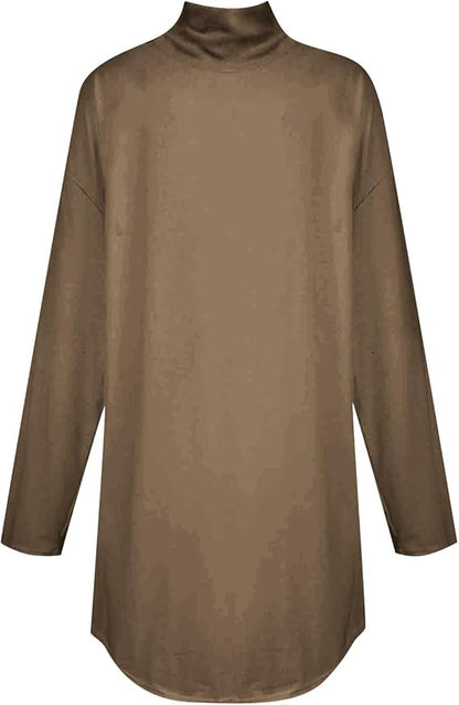 Espresso Curve Mock Neck Top
