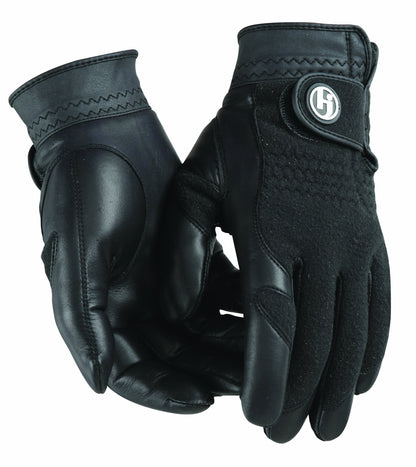 HJ Glove Womens Black Winter Performance Golf Glove Large Pair