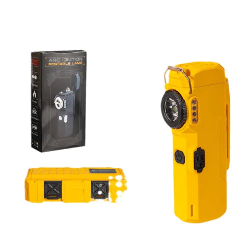 Outdoor Arc Windproof Lighter with Adjustable Flashlight