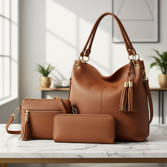 Elegance Essentials 3-Piece Bag & Wallet Set