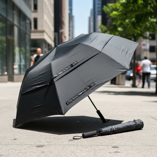 Black Golf Umbrella, Extra Large Double Canopy, Windproof