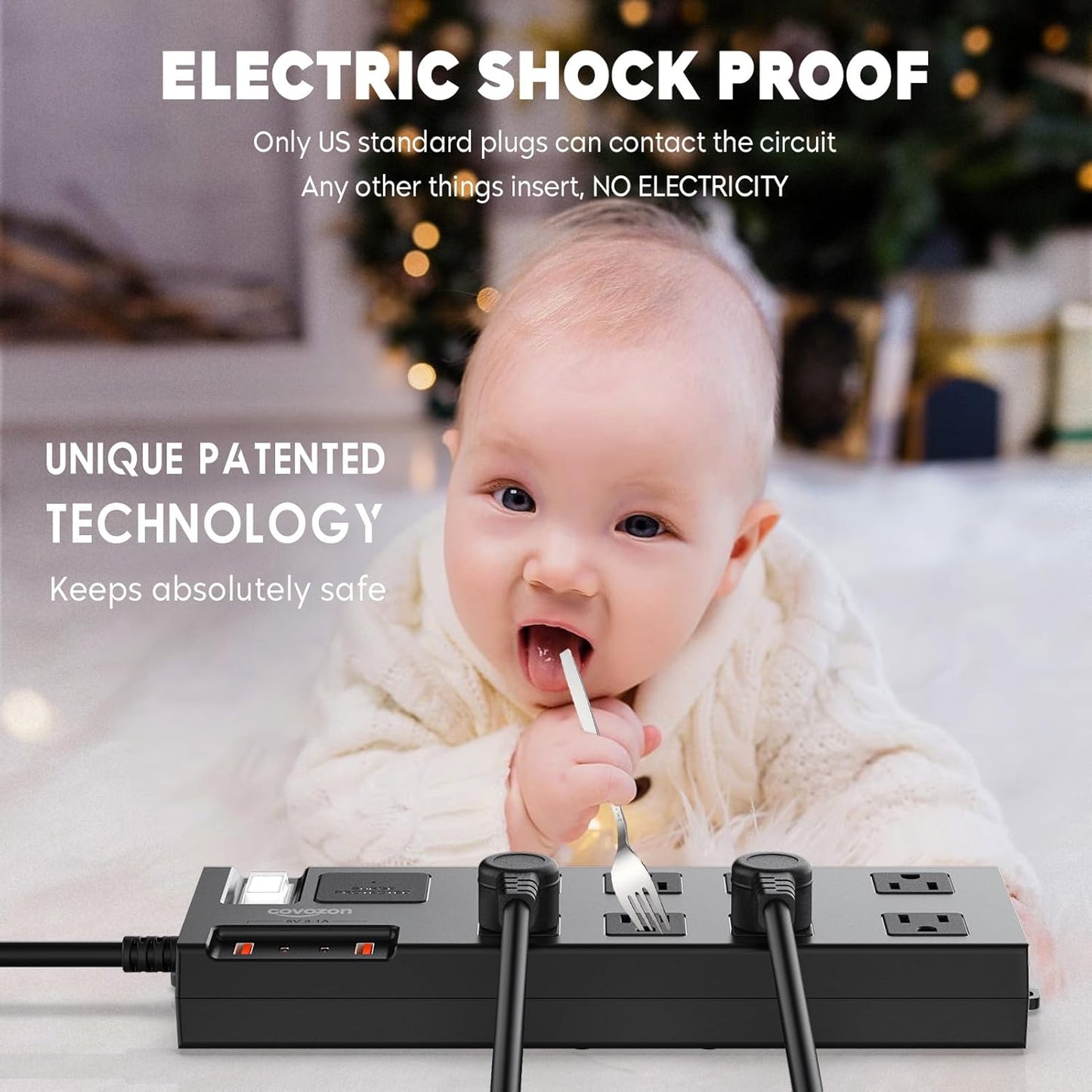 Covozon IPX6 Outdoor Power Strip, 8-Outlet