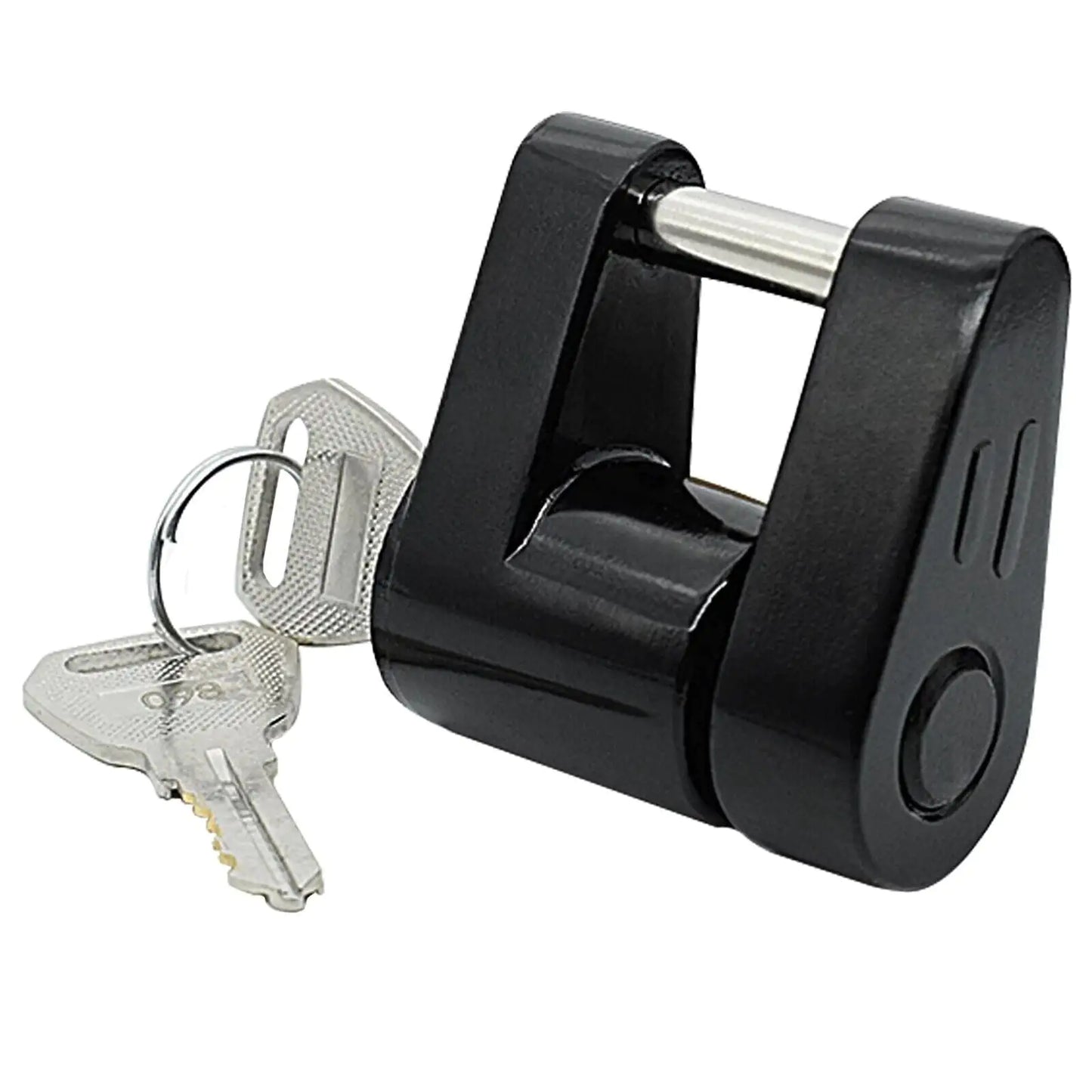 Trailer Hitch Coupler Lock Dia 1/4" Span 3/4" For Towing Boats, 2 Keys