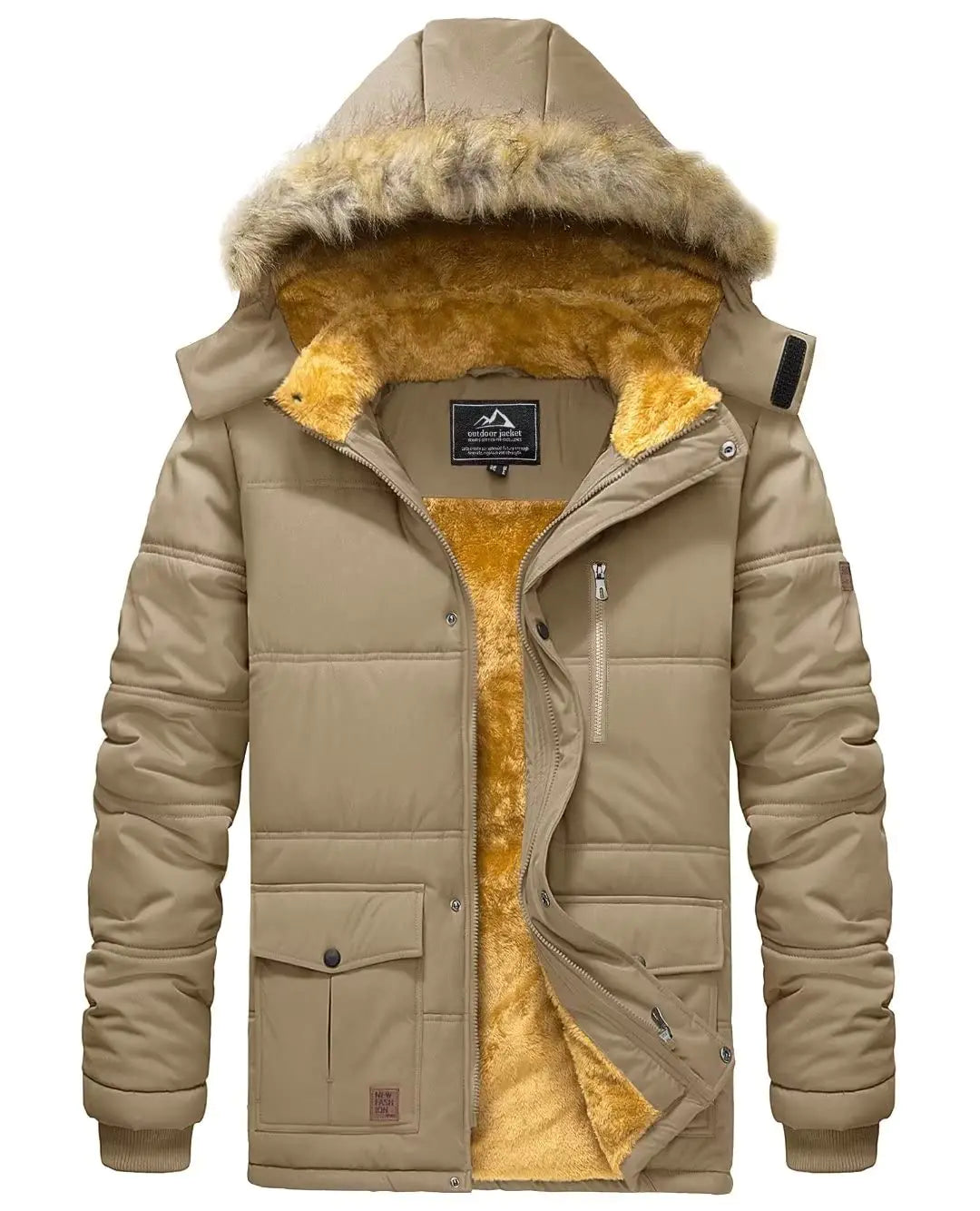 Men's Thick Fleece Jacket With Hood