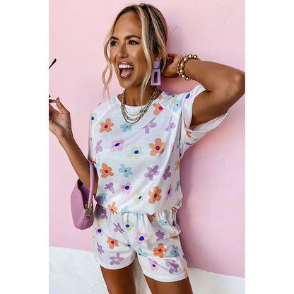Stylish Pajama Set with Floral Print