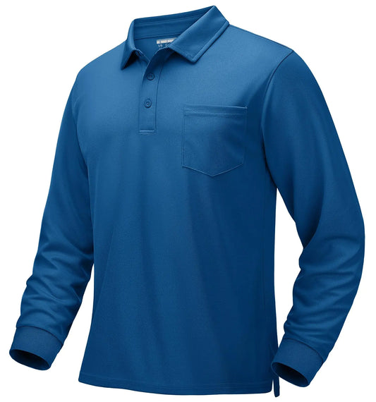 Men's Long Sleeve Polo with Pockets