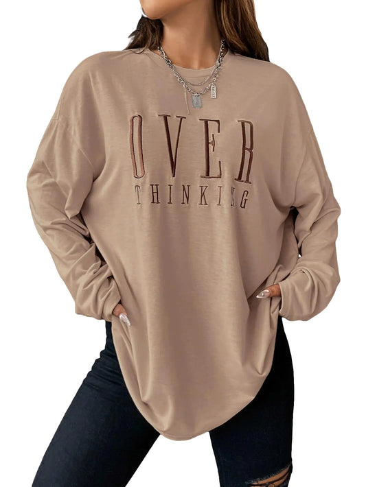 Women's Graphic Long Sleeve T Shirt Tops, Round Neck