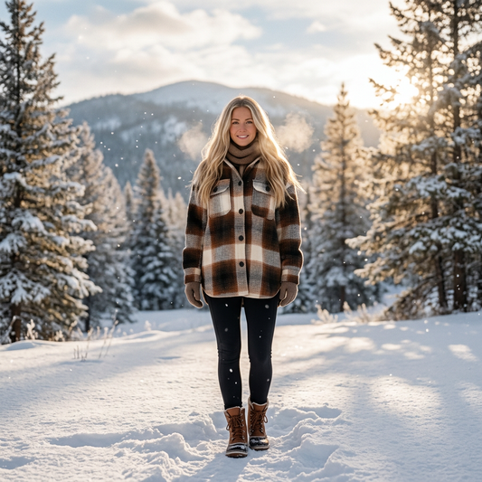 Midnight Flirt Plaid Shirt Jacket
