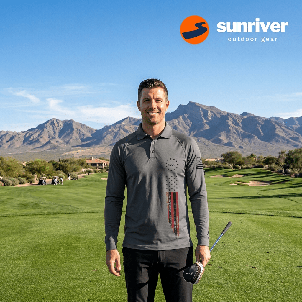 American Patriotic Raglan Golf Polo - Sunriver Gear