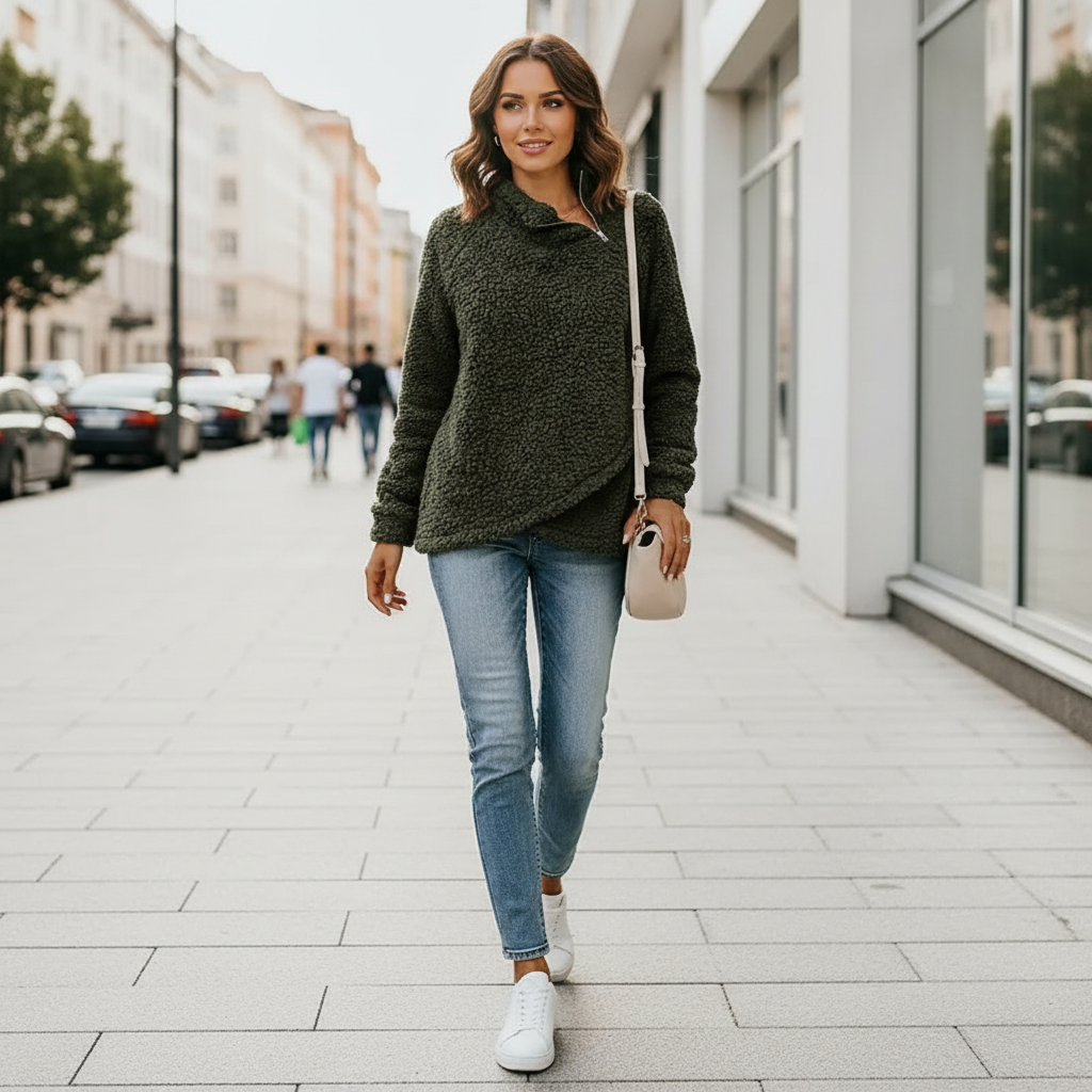 Veloura Double-Sided Fleece Wrap Coat