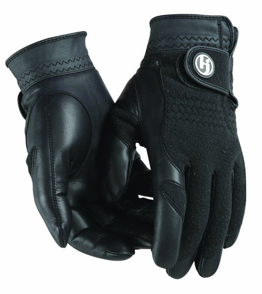 HJ Glove Womens Black Winter Performance Golf Glove Large Pair