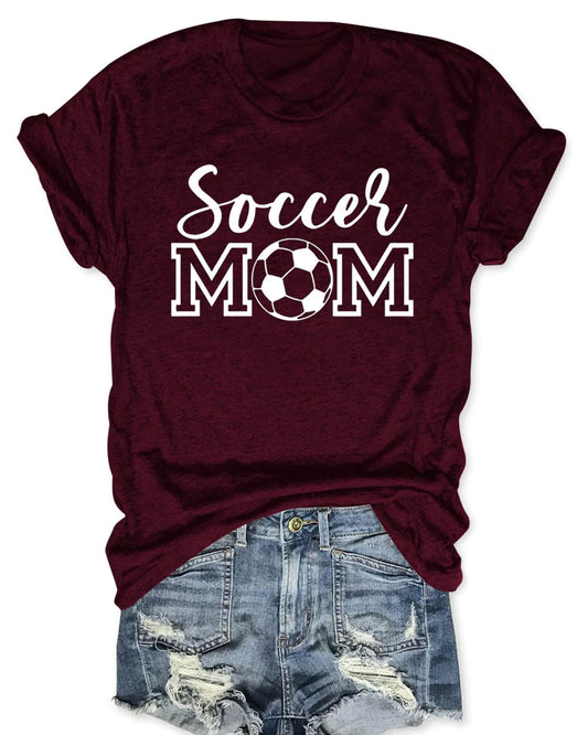 Soccer Mom T Shirt, Crewneck Casual Pullover