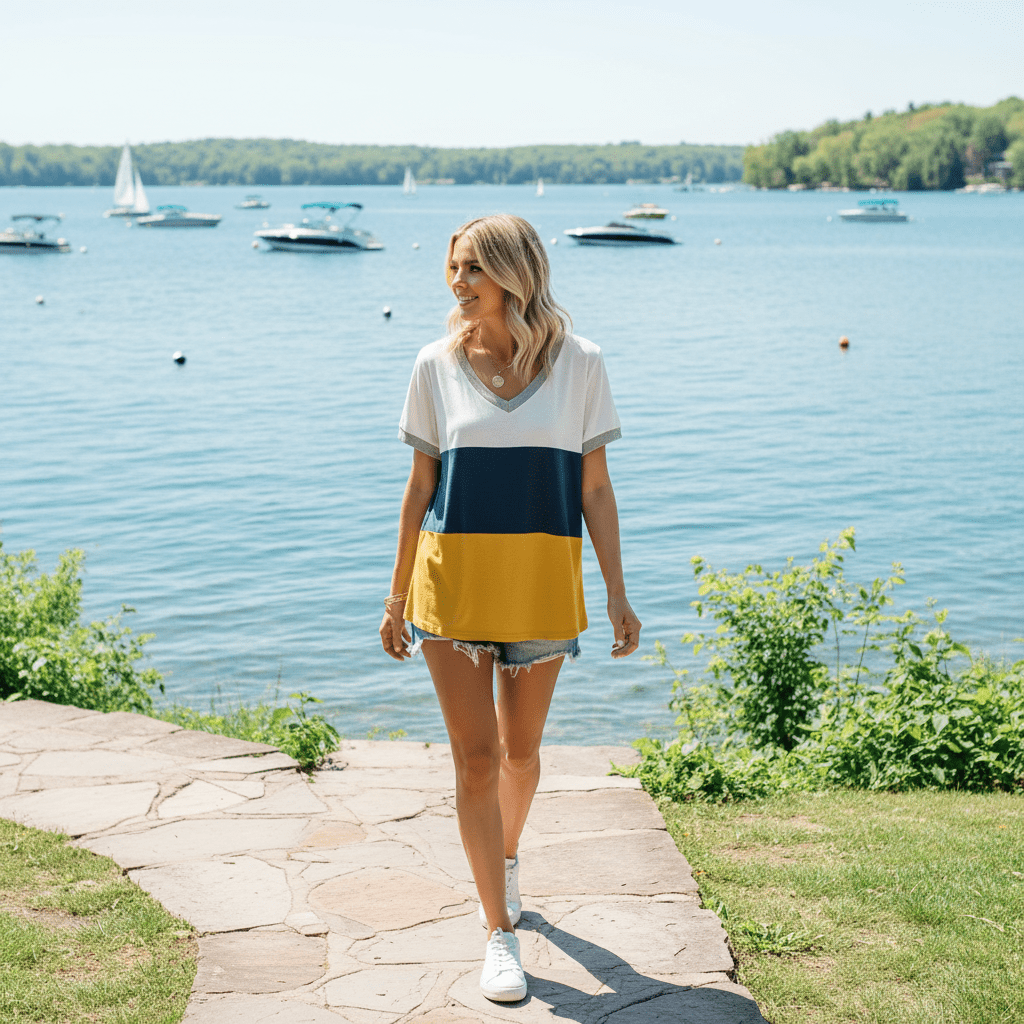 Everyday Glow V-Neck Top - Sunriver Gear