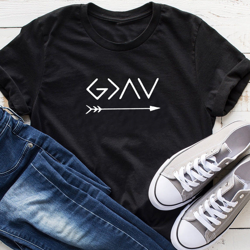 Women's Short Sleeve Letter T-Shirtssssssss