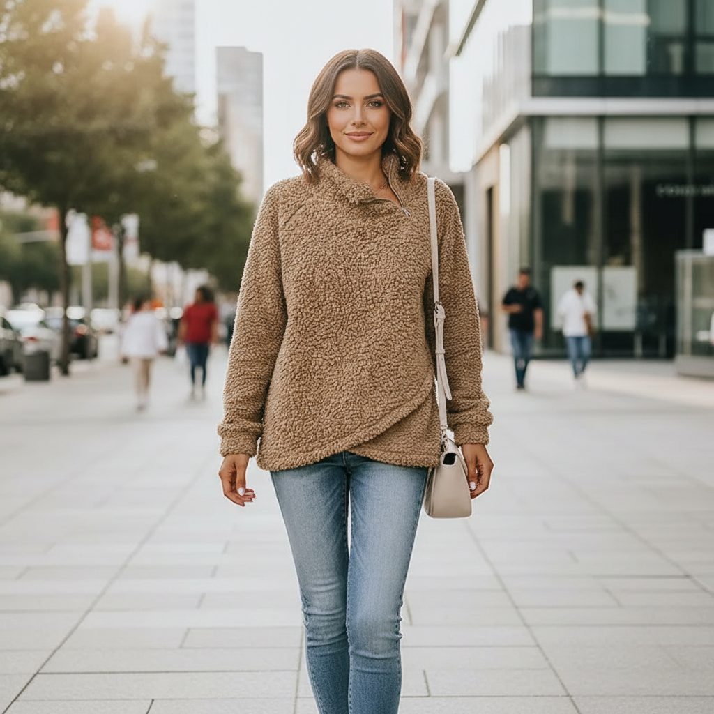 Veloura Double-Sided Fleece Wrap Coat