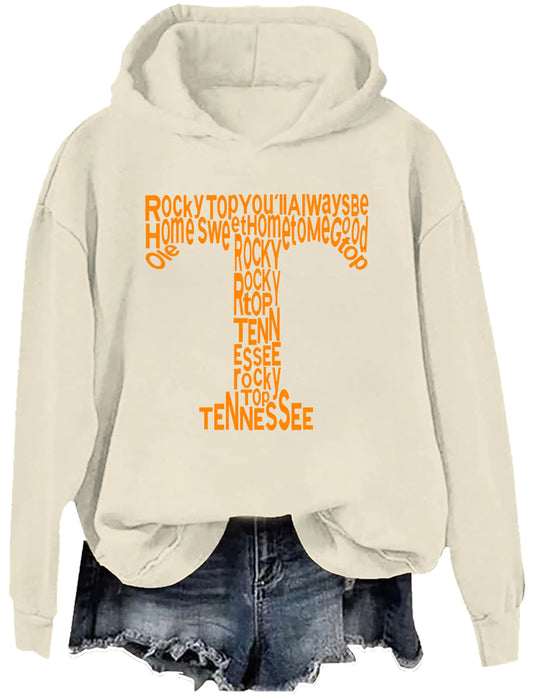 Tennessee Orange Vintage Graphic Print Hoodie