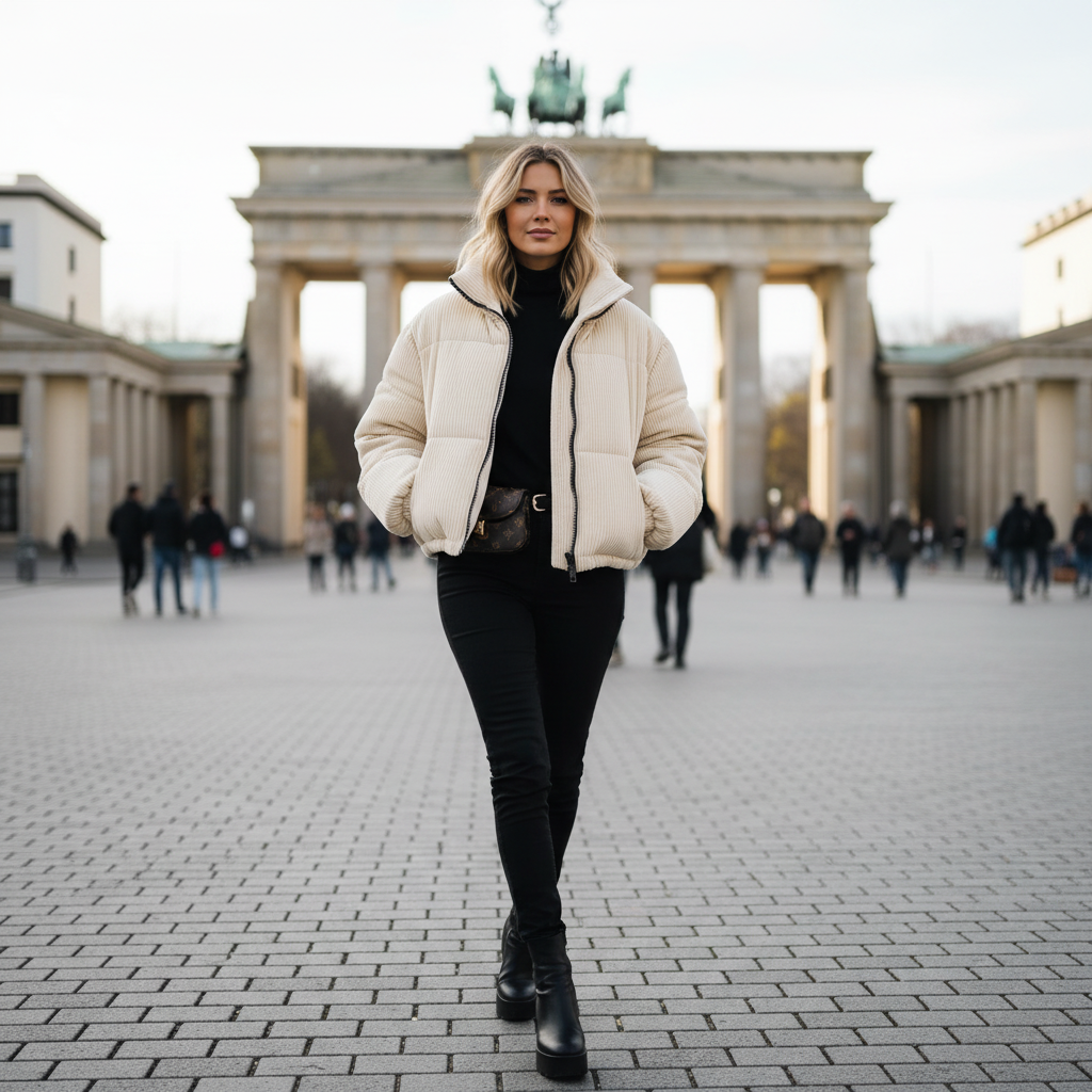 Women's Corduroy Puffer Jacket