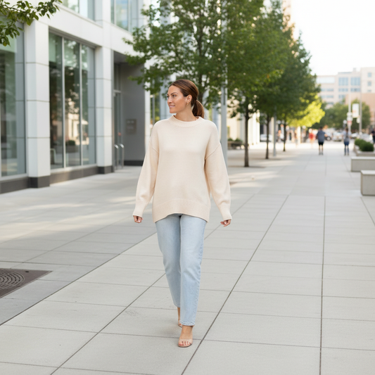 Apricot Cloud Crewneck Sweater