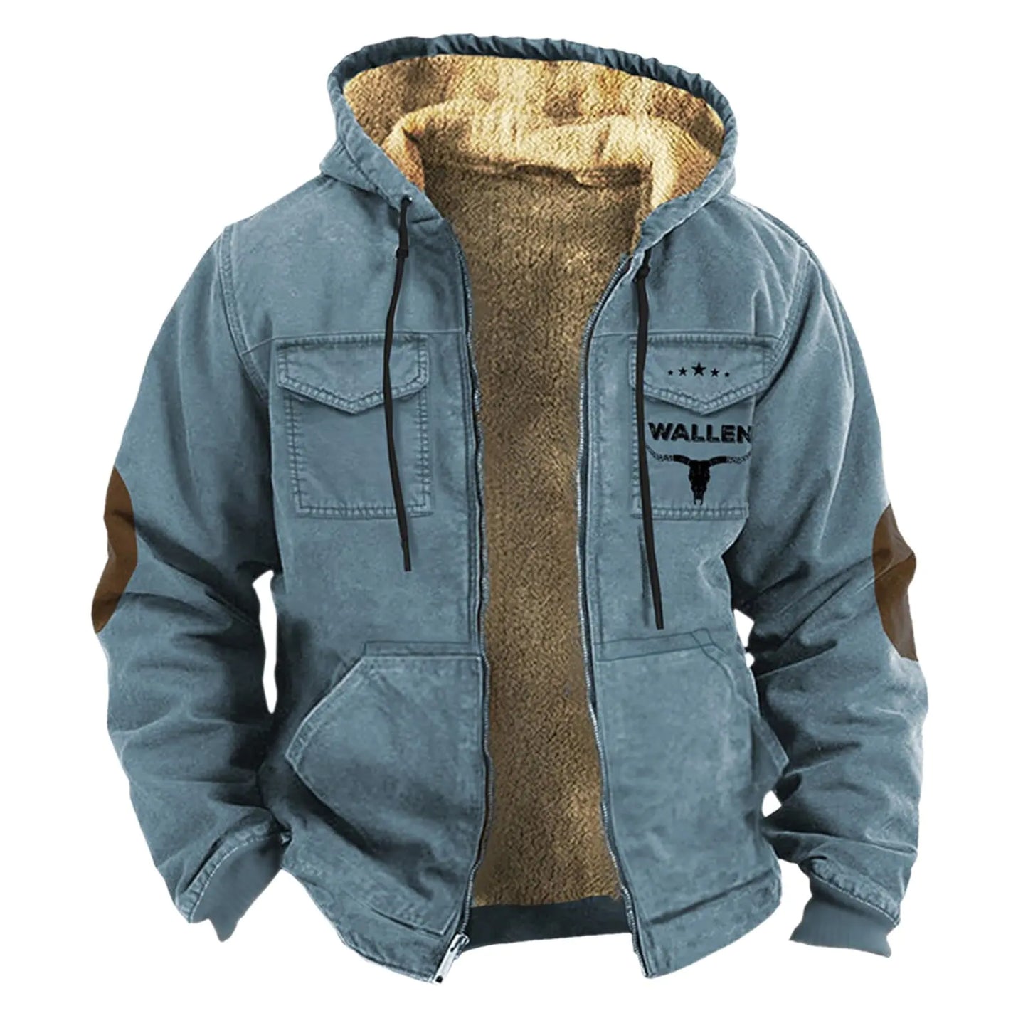 Men's Western Cowboy Fleece Lined Hooded