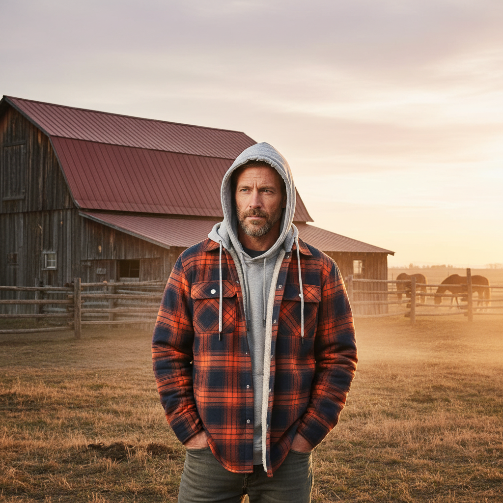 Thunder Fleece - Hooded Sherpa Flannel Jacket