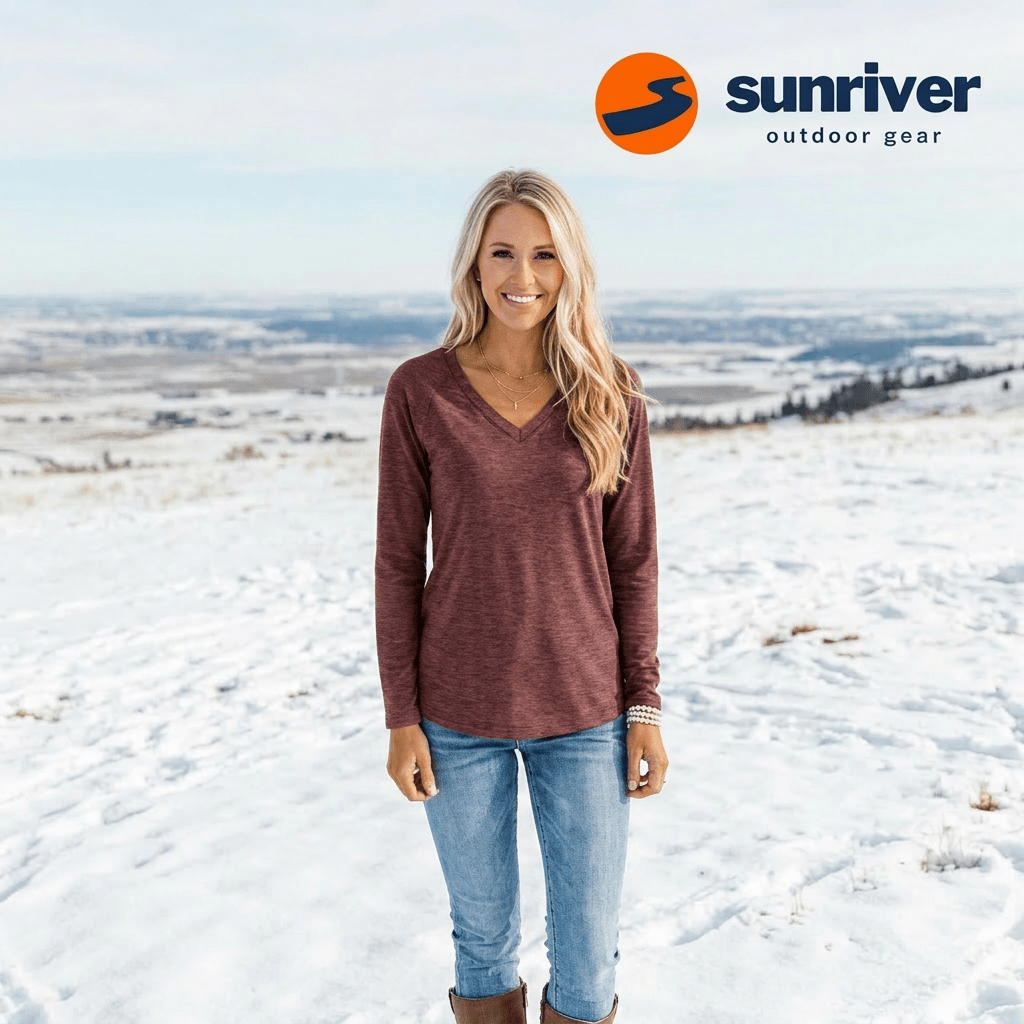 Wine Seduction™ V-Neck Long Sleeve Tunic - Sunriver Gear