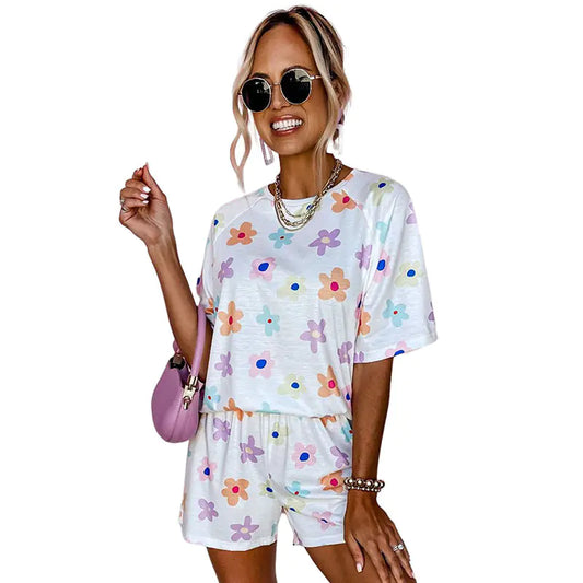 Stylish Pajama Set with Floral Print
